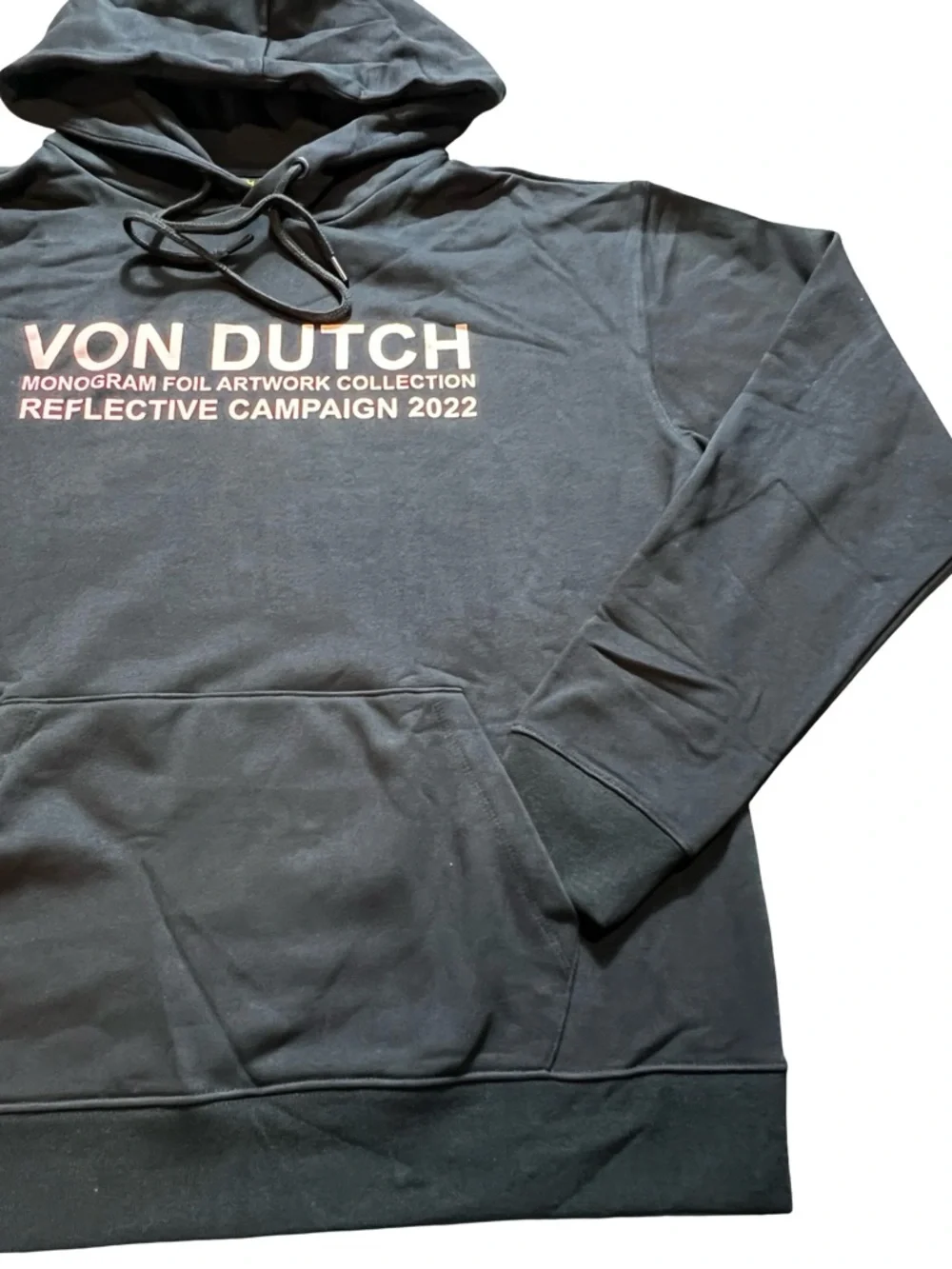 Von‎ Dutch Paris black Hoodie pink Reflective Campaign 2022 graphic men’s Large